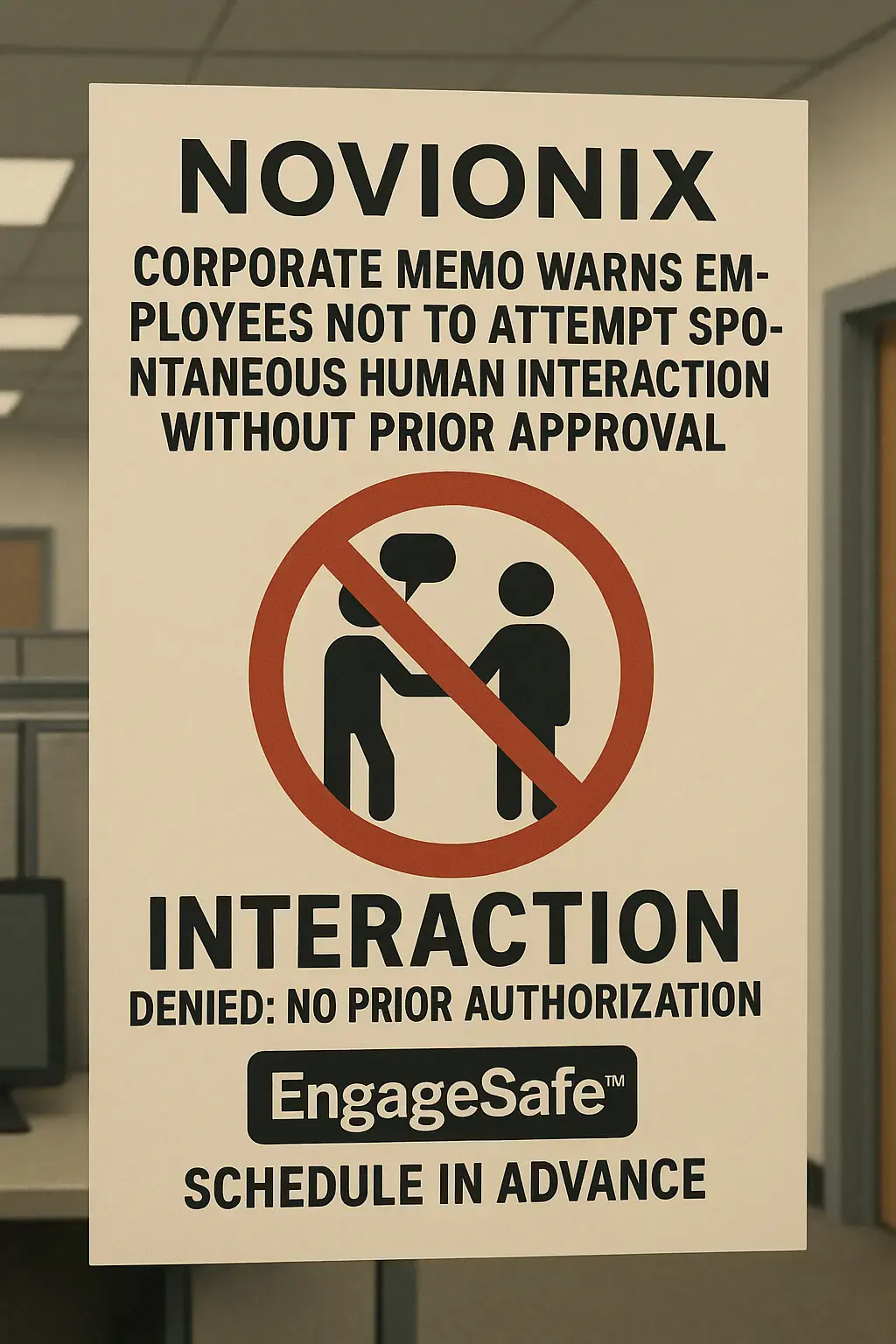 Corporate Memo Warns Employees Not To Attempt Spontaneous Human Interaction Without Prior Approval