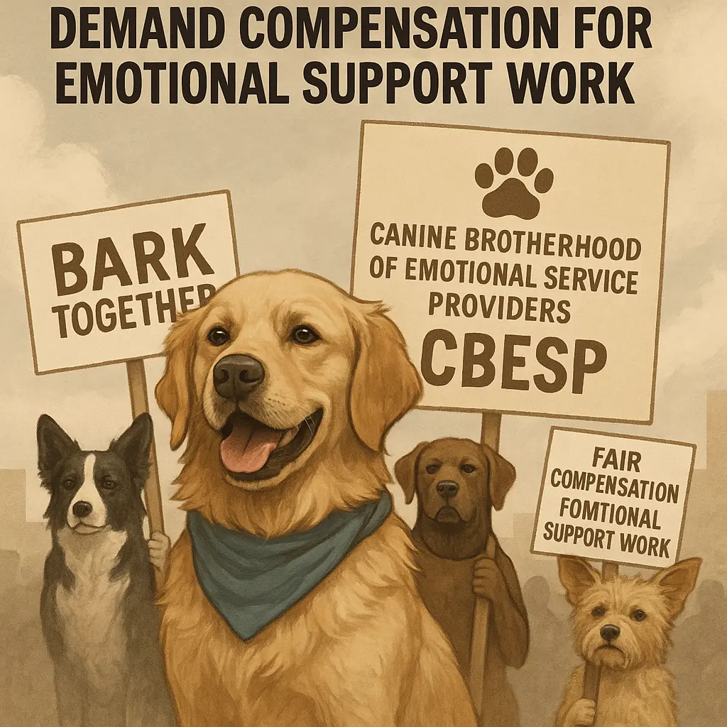 Nation’s Dogs Form Labor Union, Demand Compensation for Emotional Support Work