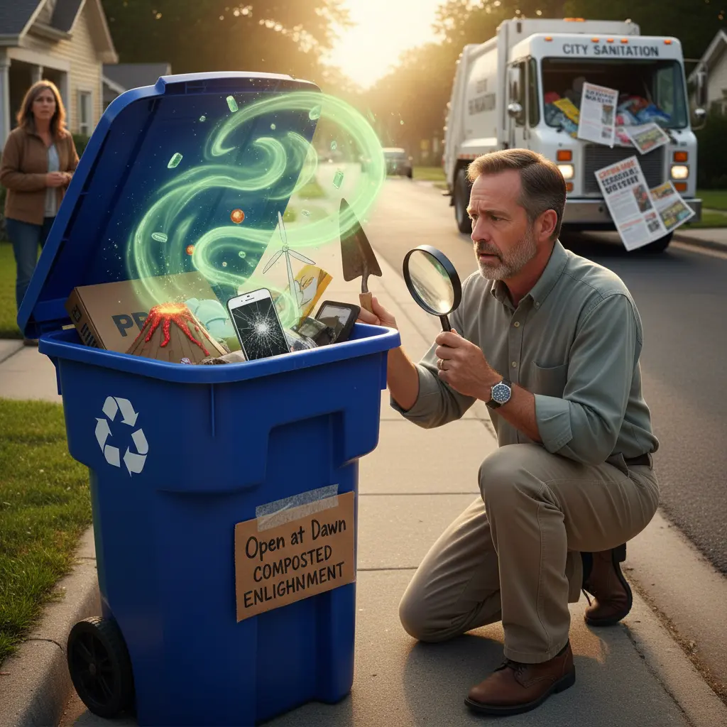 Local Man Shocked to Learn Recycling Bin Not Magical Portal To Sustainability